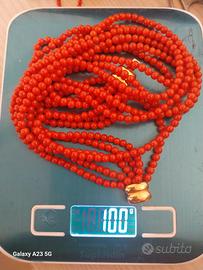 collana corallo oro 18 carati