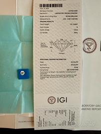 Diamante lab grown 1,01 ct D VVS2 ideal