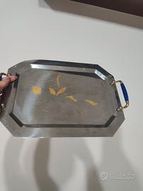 vassoio oro e acciaio 