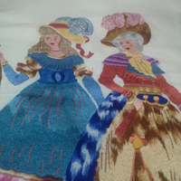 Antico ricamo a mano su lino