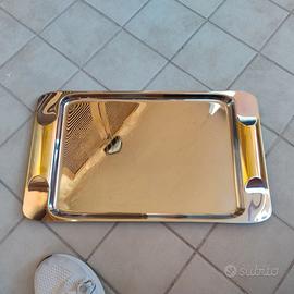 Vassoio VEMI acciaio inox/ oro 24Kt