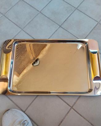 Vassoio VEMI acciaio inox/ oro 24Kt