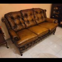 CHESTERFIELD DIVANO 3 POSTI ORIGINALE SCOZZESE  