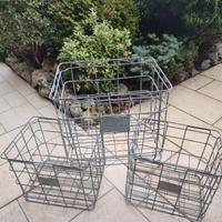 N 3 porta bottiglie in metallo zincato 