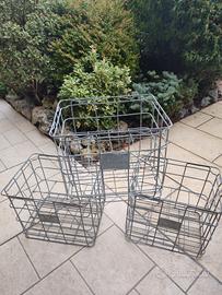 N 3 porta bottiglie in metallo zincato 