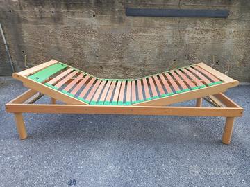 Rete e telaio in legno reclinabile singola