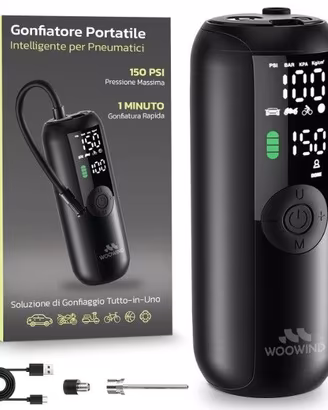 Woowind Compressore Aria Portatile Auto, Moto e Bi
