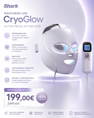 Maschera LED Shark CryoGlow NUOVA