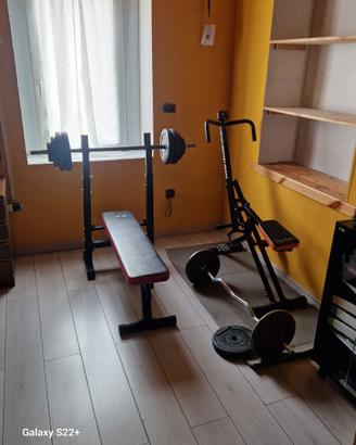 Pesi+ panca + power crunch .