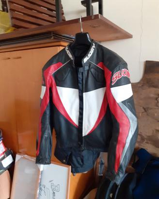 giubotto Suomy in pelle da moto 