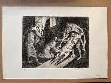 puntasecca di Mario Cornali, artista bergamasco 