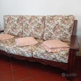 Divano arte povera massello castagno 207x88 cm