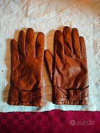 Guanti in pelle foderati in cashmere
