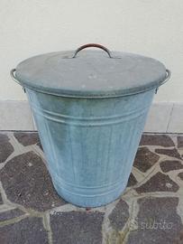 Bidone in ferro zincato 