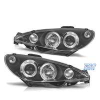 FARI PEUGEOT 206 98-08 ANGEL EYES CCFL FONDO NERO 