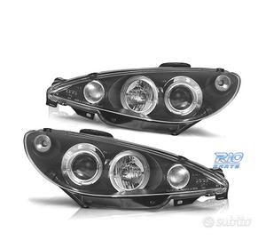 FARI PEUGEOT 206 98-08 ANGEL EYES CCFL FONDO NERO 