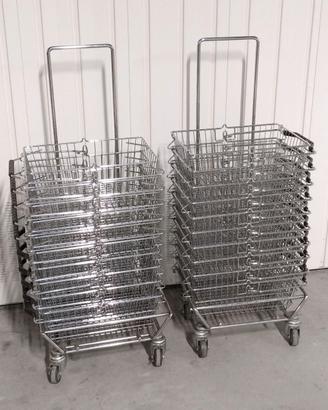 13 cestini carrello spesa negozio metallo cromato