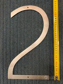 Numero civico 2 inox H 34 cm