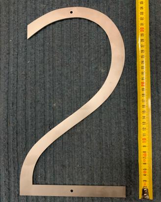 Numero civico 2 inox H 34 cm