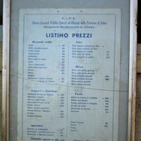 VECCHIO LISTINO PREZZI PER BAR ED OSTERIE