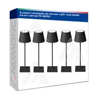 5 pezzi Lampada da tavolo LED ricariabile touch