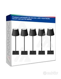 5 pezzi Lampada da tavolo LED ricariabile touch