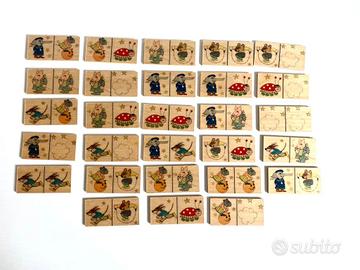 Domino in legno vintage per bambini