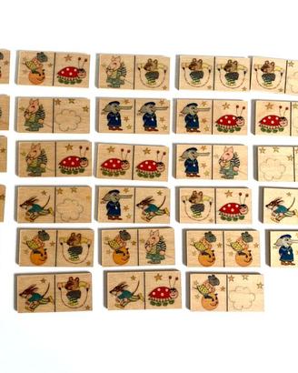 Domino in legno vintage per bambini