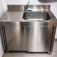 Set cucina inox  – lavello, pensili e banco