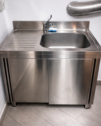 Set cucina inox  – lavello, pensili e banco