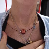 Girocollo handmade perla ceramica rossa