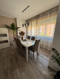 tavolo in vetro bianco cm. 180 x 90 x 75
