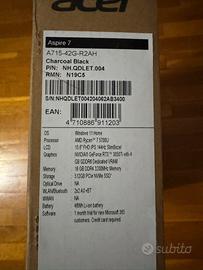 Pc gaming Acer portatile