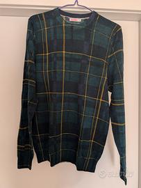 Maglione SUN68 uomo M 100% Lana verde-blu-giallo a