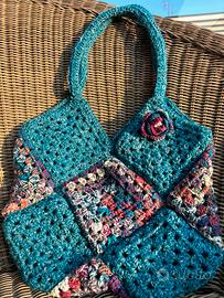 Borsa crochet fatta a mano stile patchwork