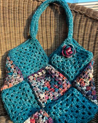 Borsa crochet fatta a mano stile patchwork
