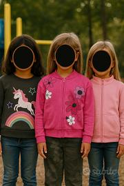 felpa bambina OVS e Decathlon 7-8 anni 