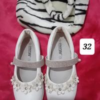 scarpa Energy n32 bianche con borsa peluche 