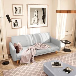 Divano Letto 3 posti in tessuto grigio nuovo