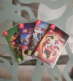 gruppo di 4 videogiochi lego della Nintendo switch