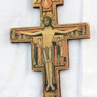 CROCE IN LEGNO ARTE SACRA CRISTIANA PASQUA