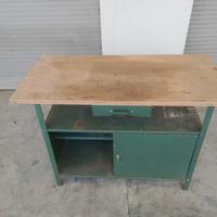 mobile da lavoro ferro piano legno con cassetto