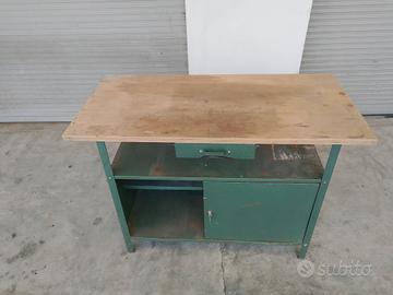 mobile da lavoro ferro piano legno con cassetto