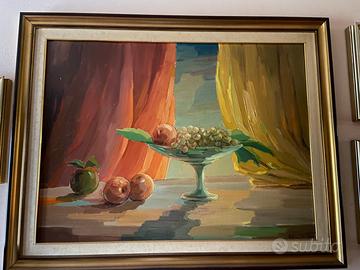 Quadro olio su tela natura morta
