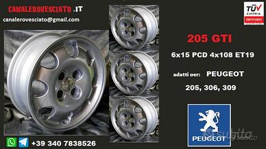 Cerchi gti 6x15 4x108 et19 peugeot