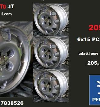 Cerchi gti 6x15 4x108 et19 peugeot