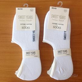 6 Paia Calzini Fantasmini Bianco Uomo/Donna