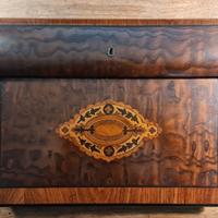 Antico Scrittoio Viaggio '800 in Radica Intarsiato