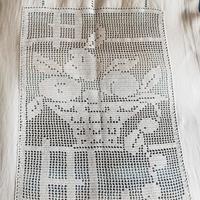 tende ricamate a mano in cotone inserto uncinetto