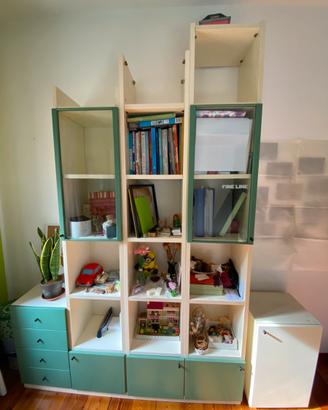 Libreria laccata bianca molto robusta